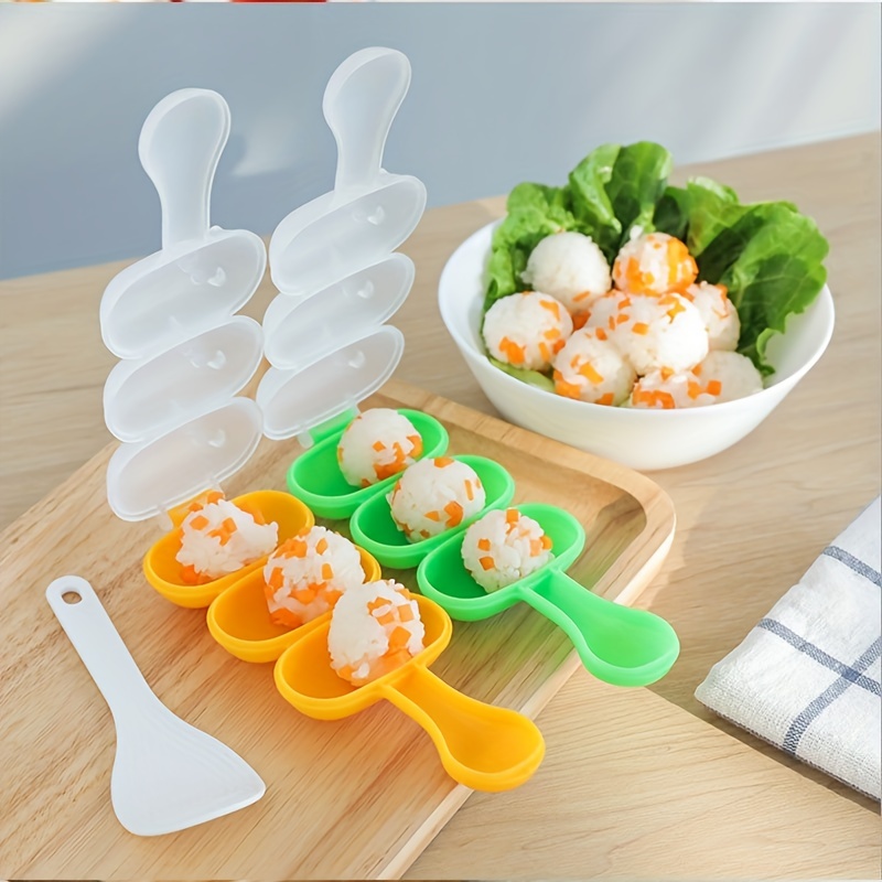 Portable Rice Ball Mold & Rice Spoon, Solid Green Plastic Sushi Maker For  Kitchen, Home Diy Sushi Maker Tool Kit, Onigiri Mold, Kitchen Tools Food  Decor For Kids - Temu