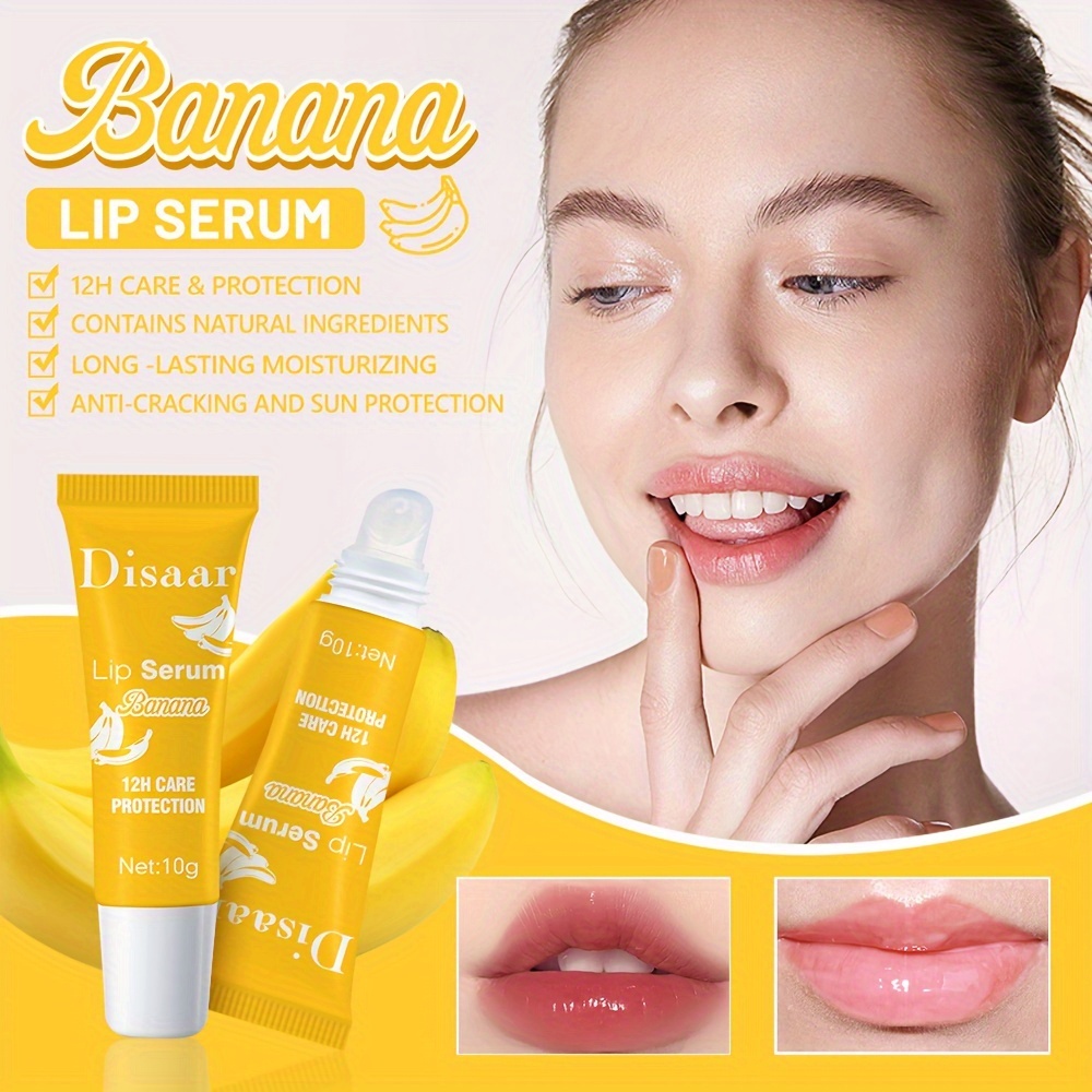 

10g Banana Flavor Lip Serum Moisturizing Nourishing Lip Balm, 12h Long Lasting Lip Care