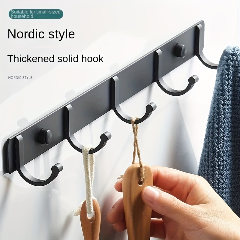 Coat Hooks, Space Aluminum Coat Hooks Wall Mounted Hooks for Hanging Coats 6  Hooks for Hanging Coats, Hats, Jacket, Clothes(Black) : : Home