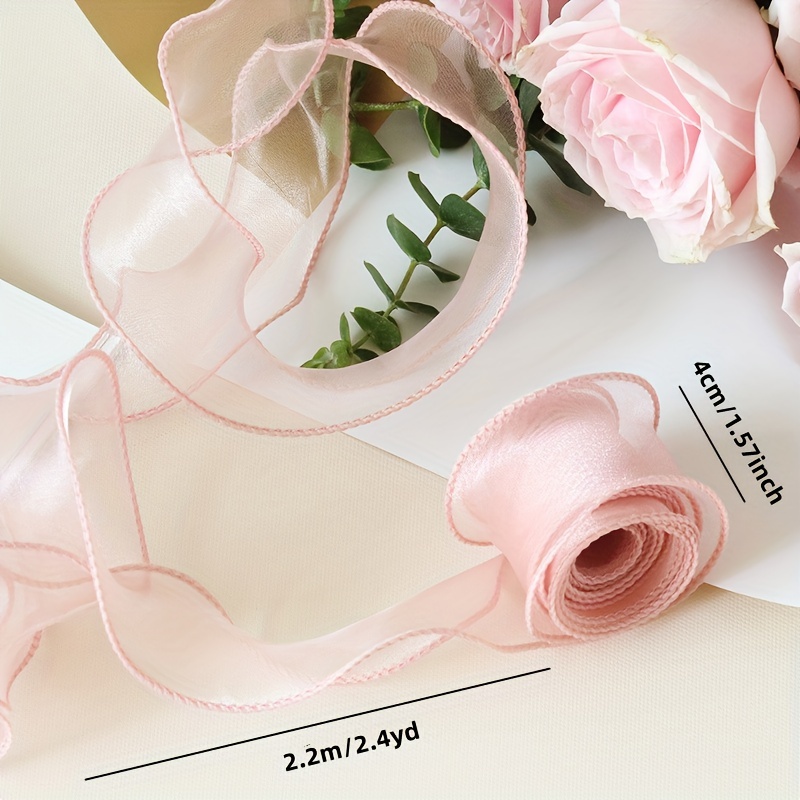 Sheer Wired Organza Ribbon Floral Ribbon For Gift Wrapping - Temu