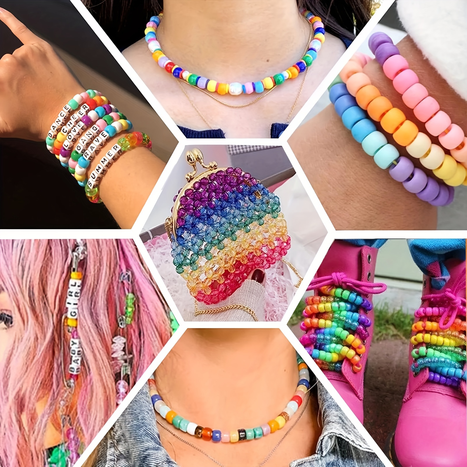  410pc/box Rainbow Alphabet Tile Beads Enamel Tila Hematite  Rectangle Bead DIY Letter Kralen Beads Jewellery Making Kit : Arts, Crafts  & Sewing