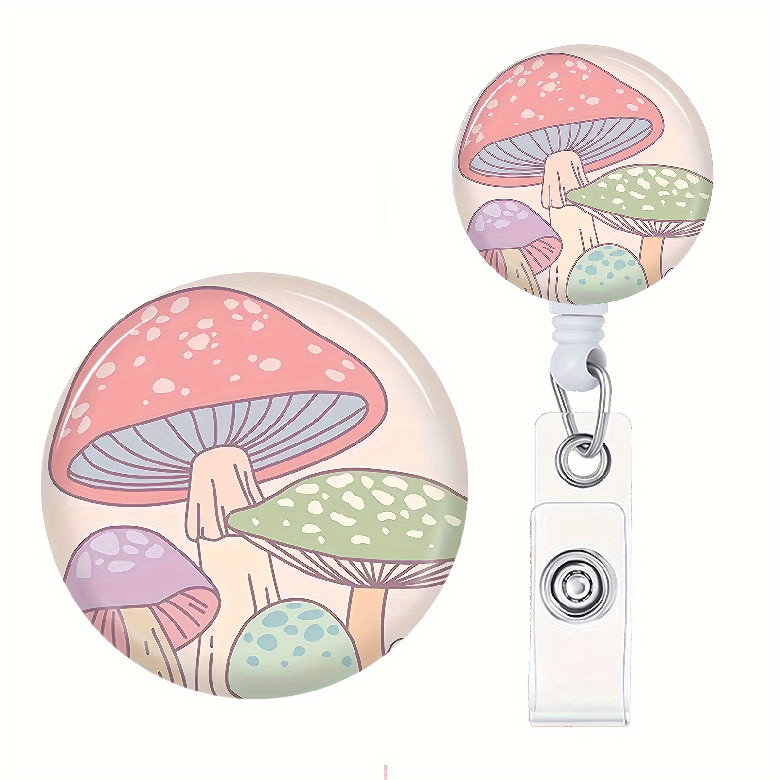 Funny Mushroom Nurse Badge Reel Retractable Badge Reel Id - Temu
