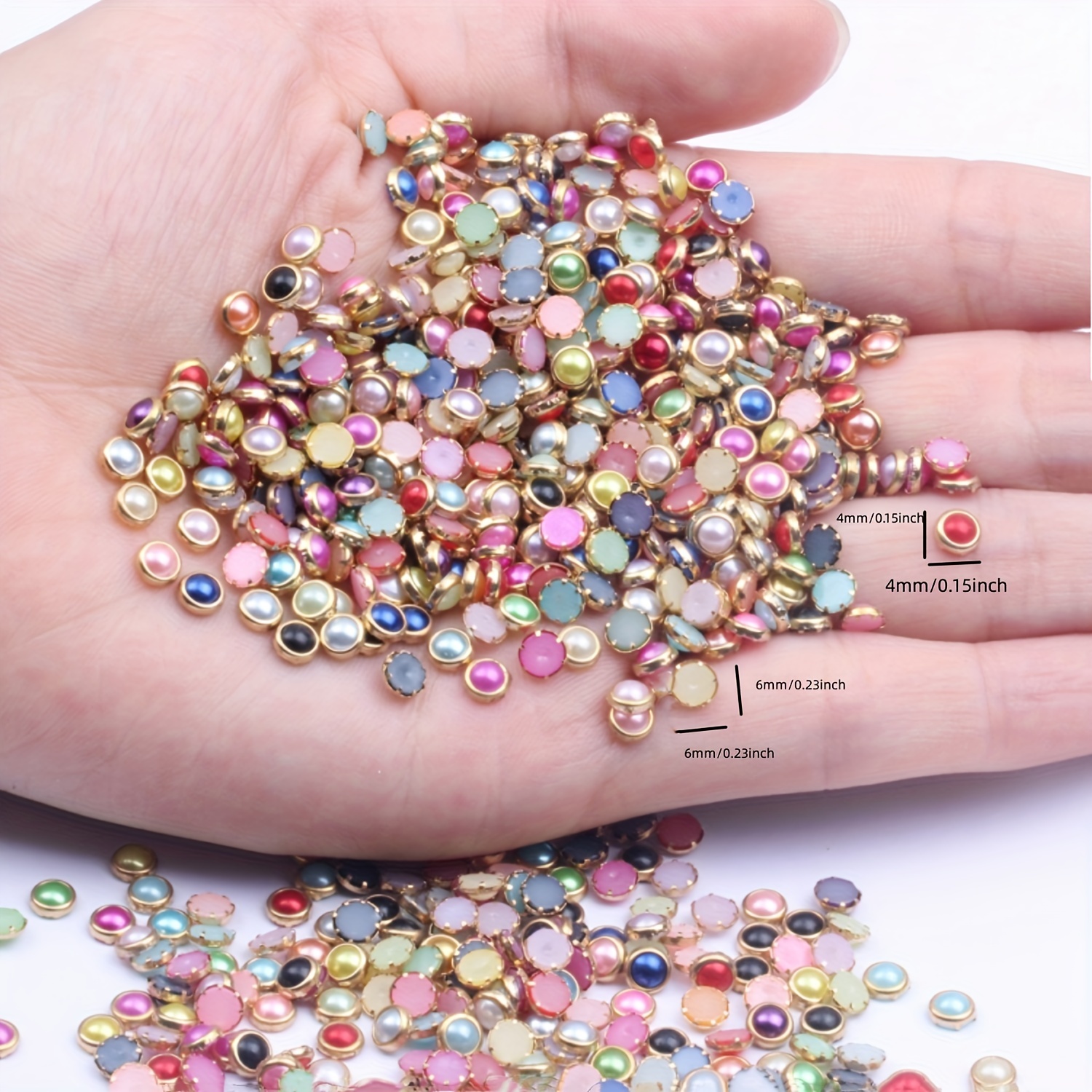 Flatback Nail Pearl Bead For Nail Art Decoration half Round - Temu