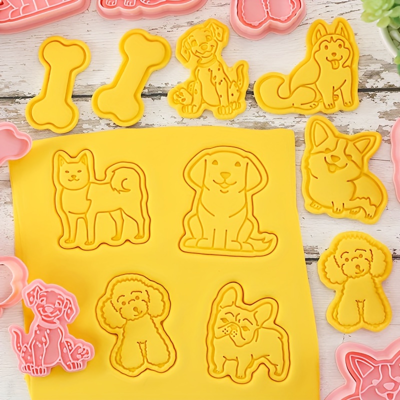 Cartoon Puppy Cookie Cutters Teddy Corgi Bulldog Bone Mould - Temu