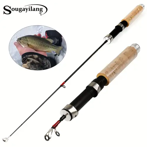 Sougayilang Portable Ice Fishing Rod, 2 Sections Ultralight Fishing Pole  With Wood Handle, Ice Fishing Tackle For Freshwater Winter Travelling  Fishing - Temu United Kingdom
