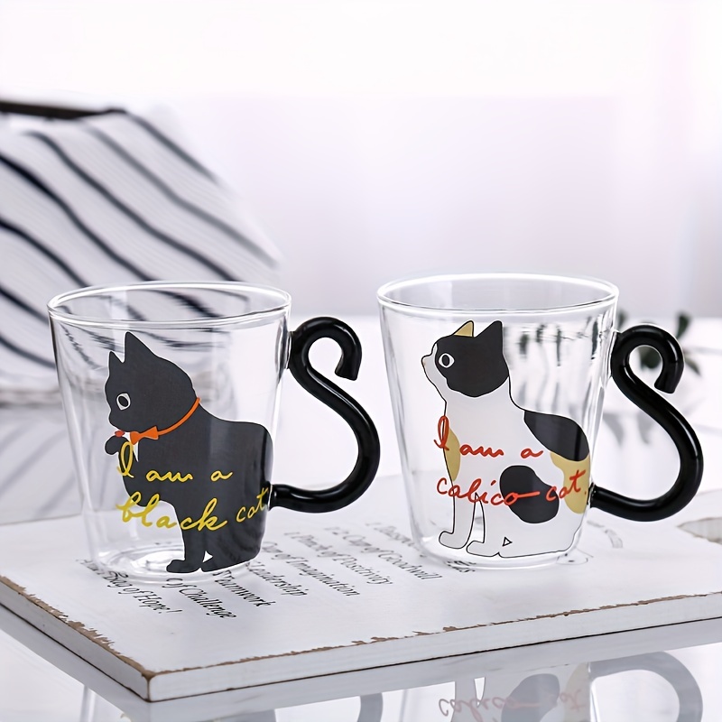 Cute Cat Cups Water Glasses For Drinking Kawaii Cat Tail Coffee