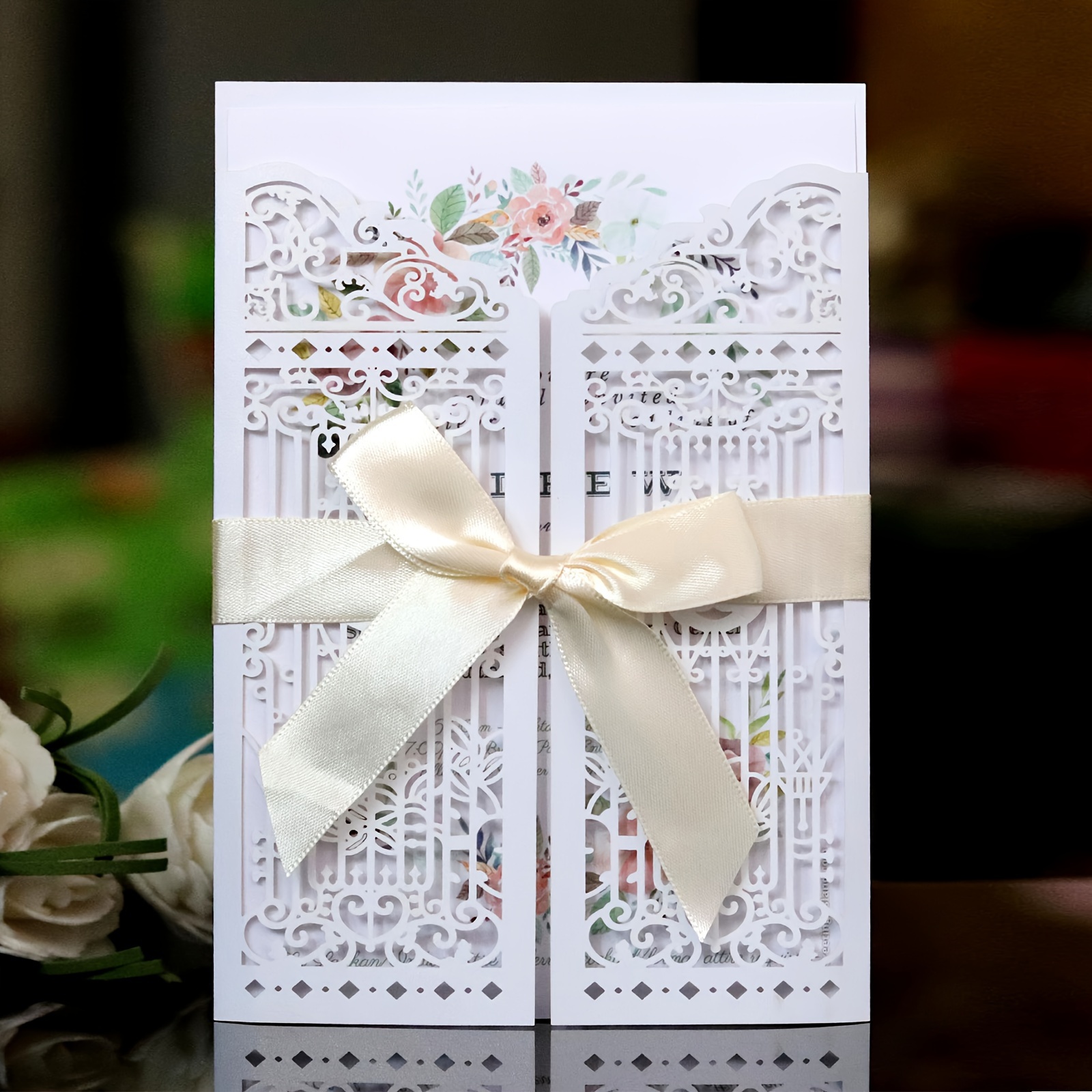 Paper Laser Cut Invitations Luxury 3 d Card Multi color For - Temu