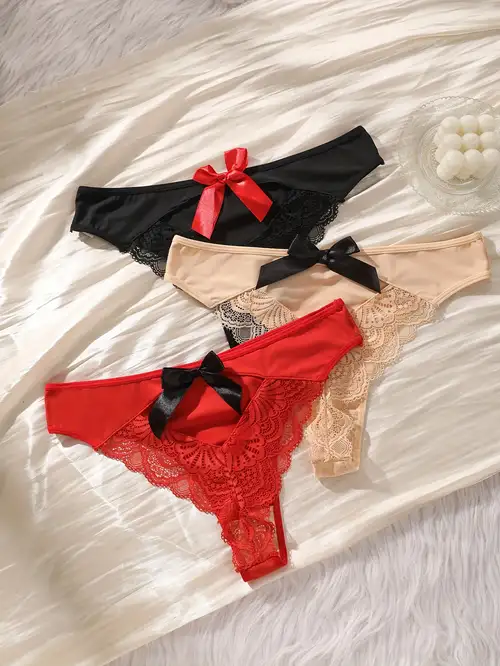 Plus Size Cute Panty Women's Plus Bow Knot Detail Ruched - Temu