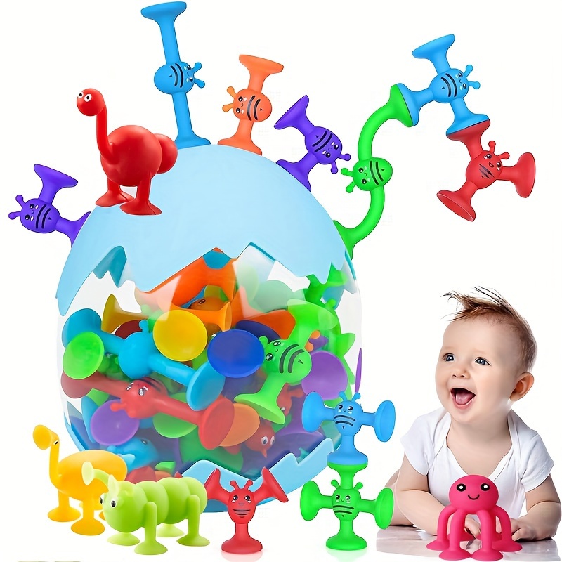 Juguetes giratorios con ventosa para niños de 1 año, juguetes sensoriales  de motricidad fina para bebés de 6 a 12 a 18 meses, regalos de cumpleaños
