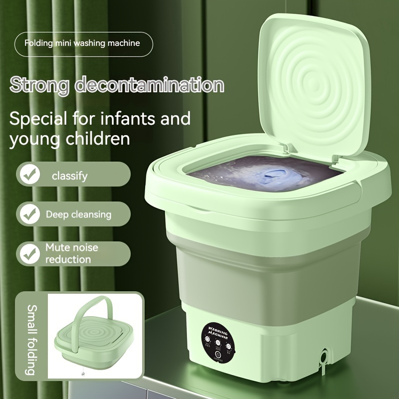 Mini lavadora portátil plegable de 8 L, gran capacidad con 3 modos de  limpieza profunda para ropa interior, ropa de bebé, lavadora pequeña con