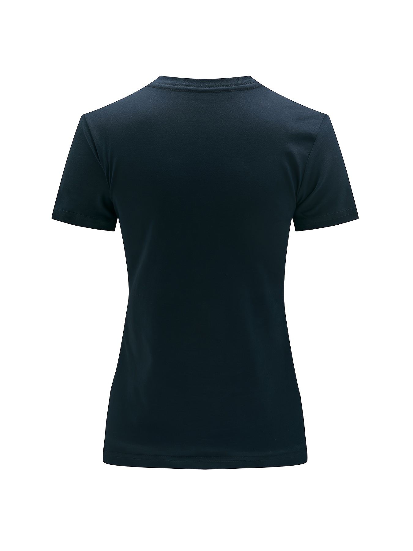 Solid Crew Neck T-Shirt, Casual Short Sleeve Top For Spring & Summer, Women'S Clothing