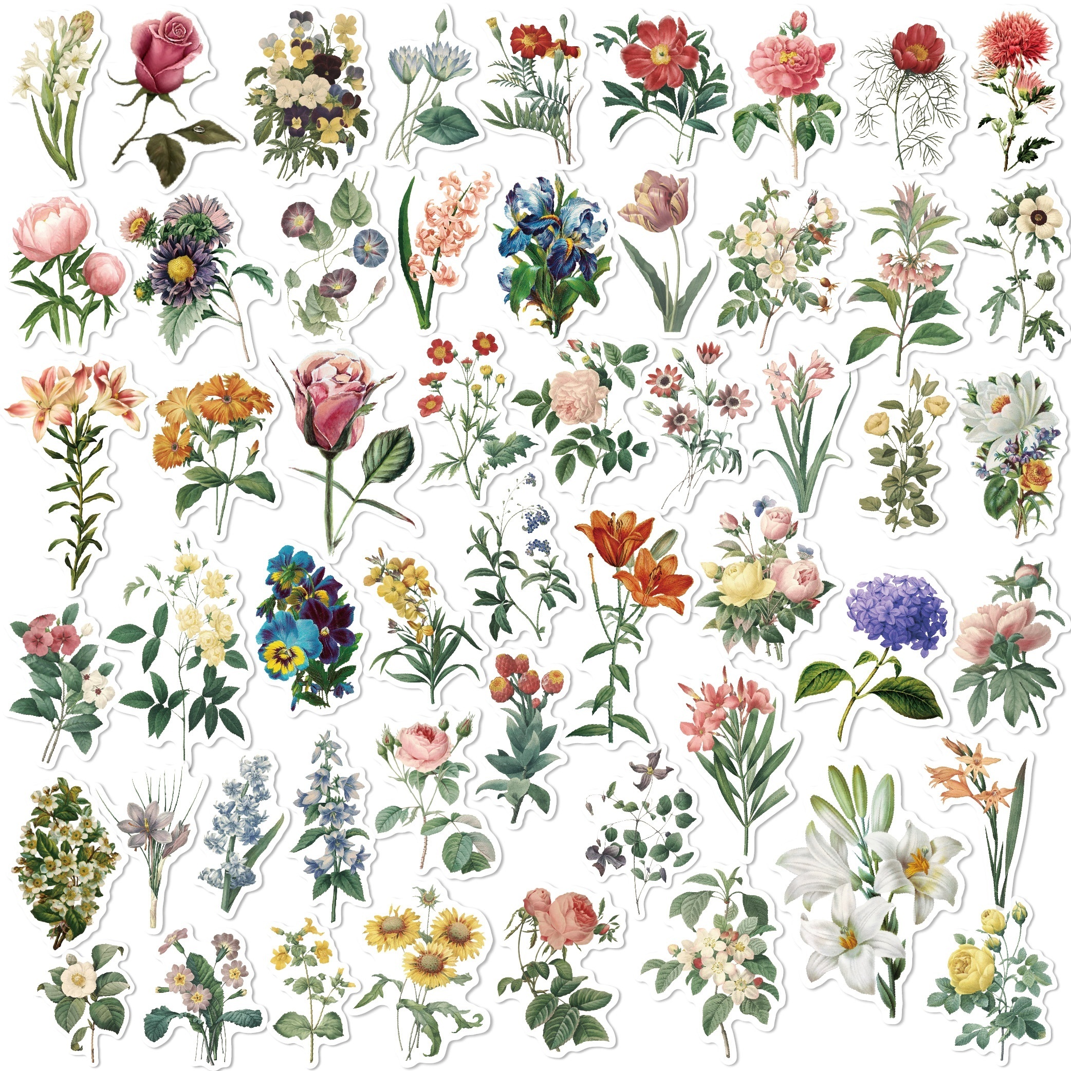 Vintage Spring Floral Stickers