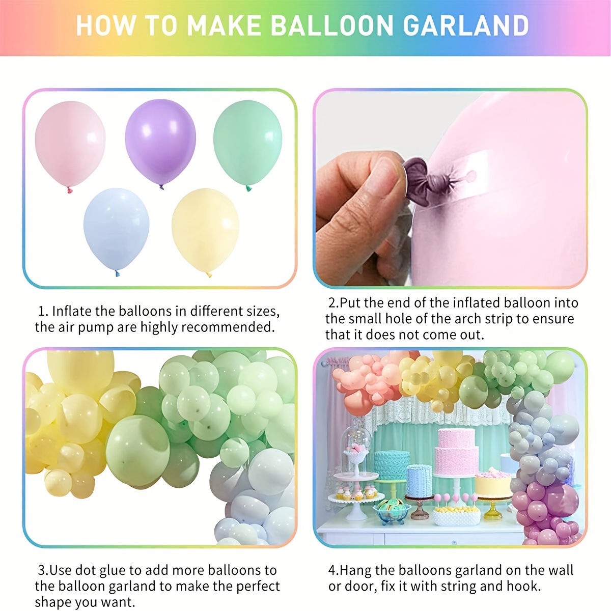 Unicorn Balloon Kit (x 4)