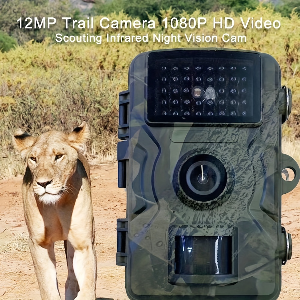 1 pieza de camuflaje cámara , caza cámara con movimiento el último sensor  vista desencadenar tiempo Juego cámara con 940nm brillante con IP66  impermeable LED 48 piezas para fauna silvestre vigilancia