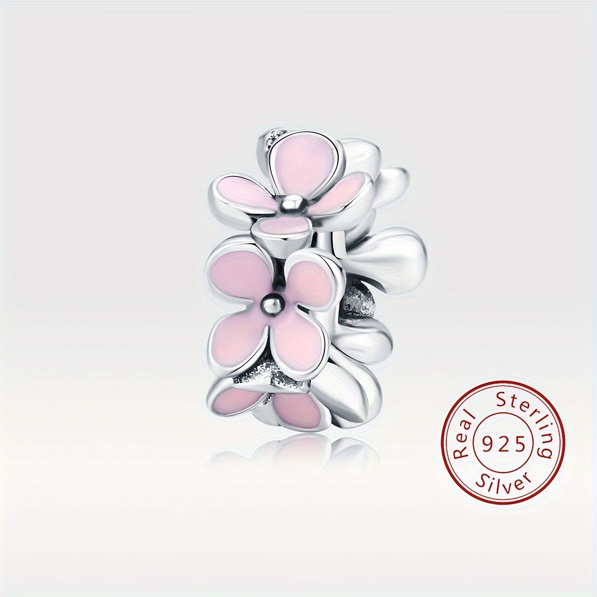 Pink Flower Bead Charm