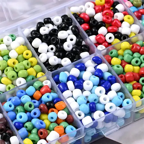 10000pcs/450g Transparent Glass Tiny Beads Round Rainbow Loose
