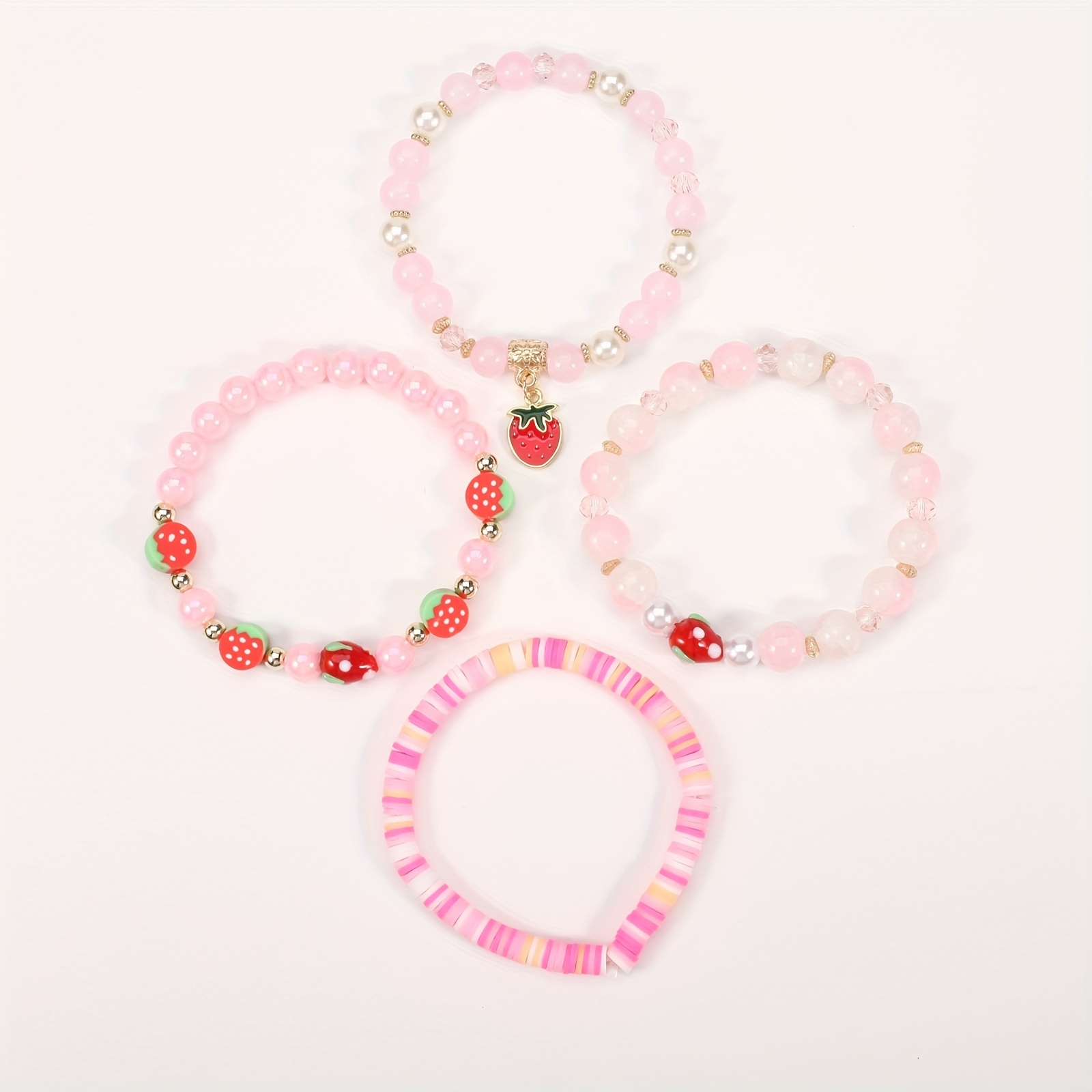 3 Pcs Kids Wrist Decor Girls Wrist Chain Fruit Pendants Bracelets