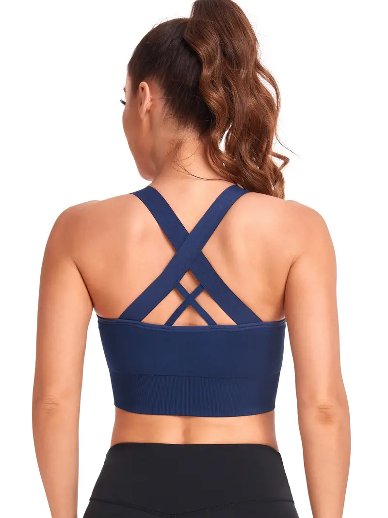 Cross Back Shoulder Strap High Impact Yoga Active Wear Women - Temu Canada