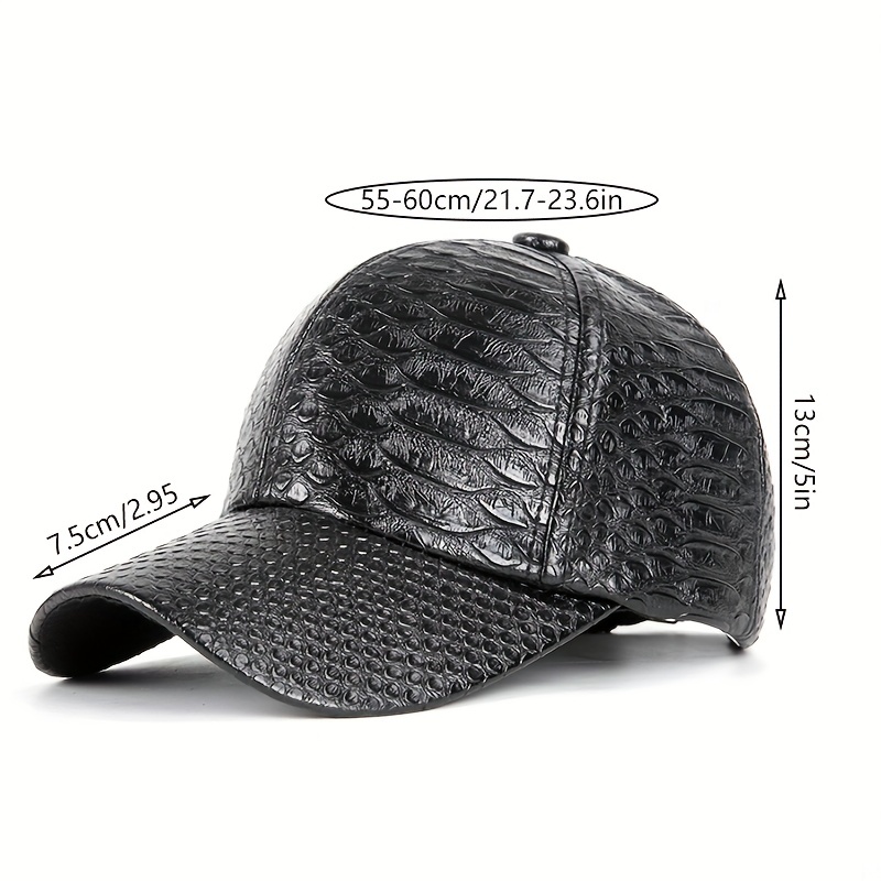 high quality leather baseball cap crocodile pattern pu - Temu