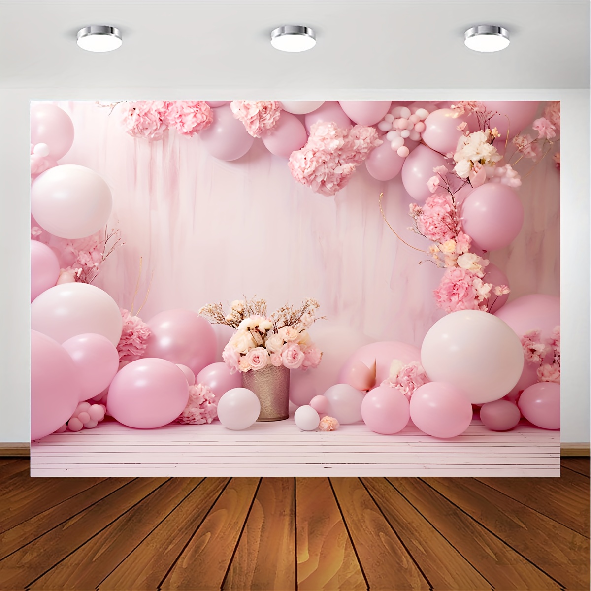 Bouquet Primer año Baby Girl + 4 globos - Globofiesta