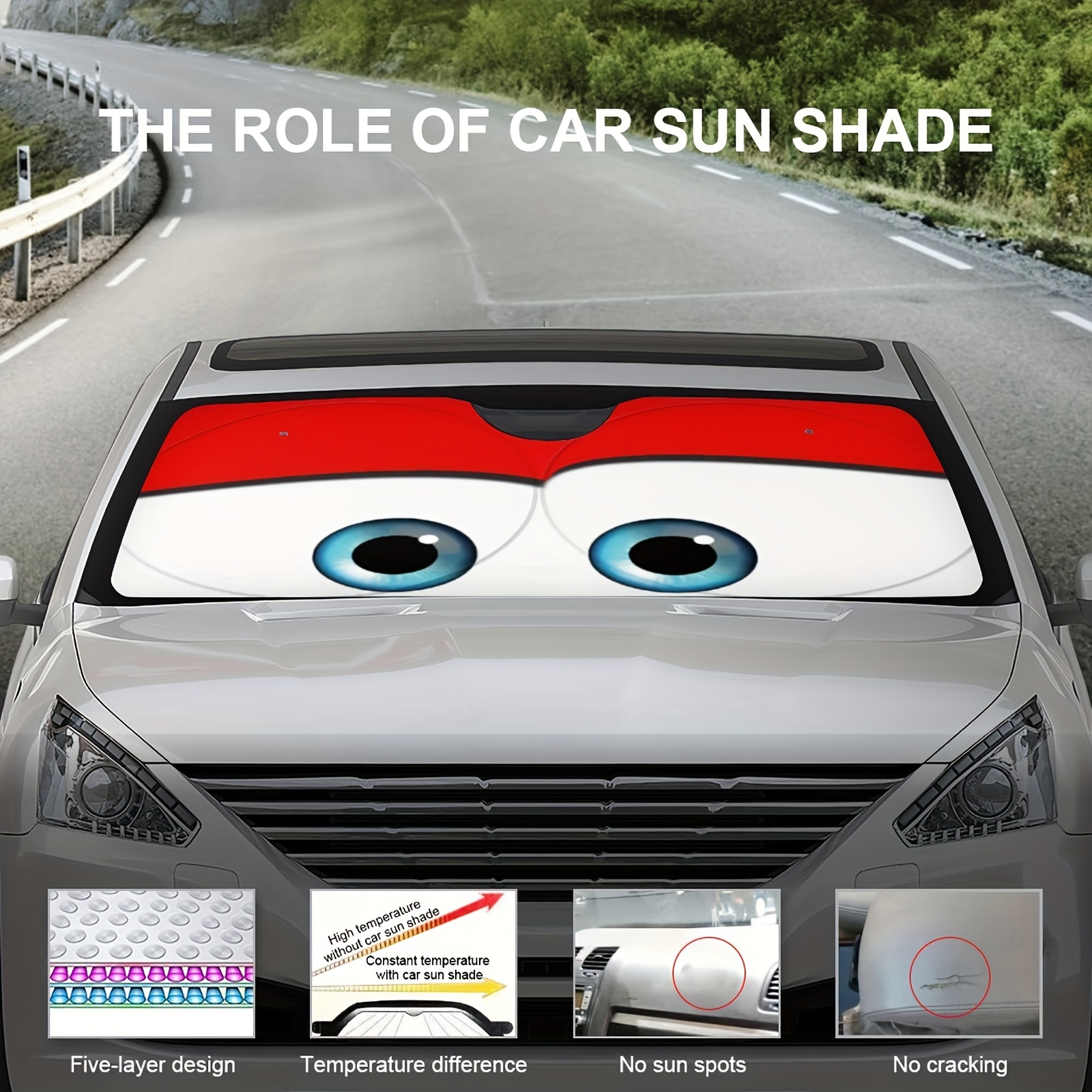 Kaufe Auto-Sonnenschutz-Vorhang, hinteres Seitenfenster, vordere/hintere  Windschutzscheibe, Sonnenschutz, blinkt, schwarze Abdeckung, Saugnapf,  Universal-Autos