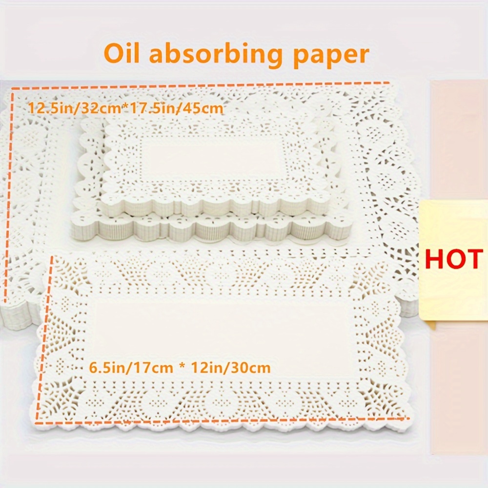 White Lace Paper Doilies Rectangle Paper Doilies Disposable - Temu