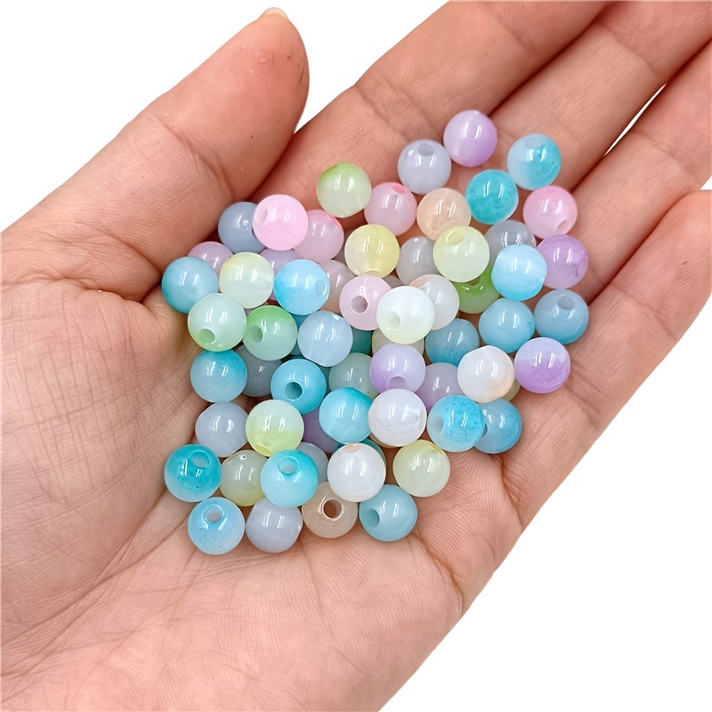 100pcs 8mm Cuentas Acrílicas Gelatina Colores Brillantes - Temu