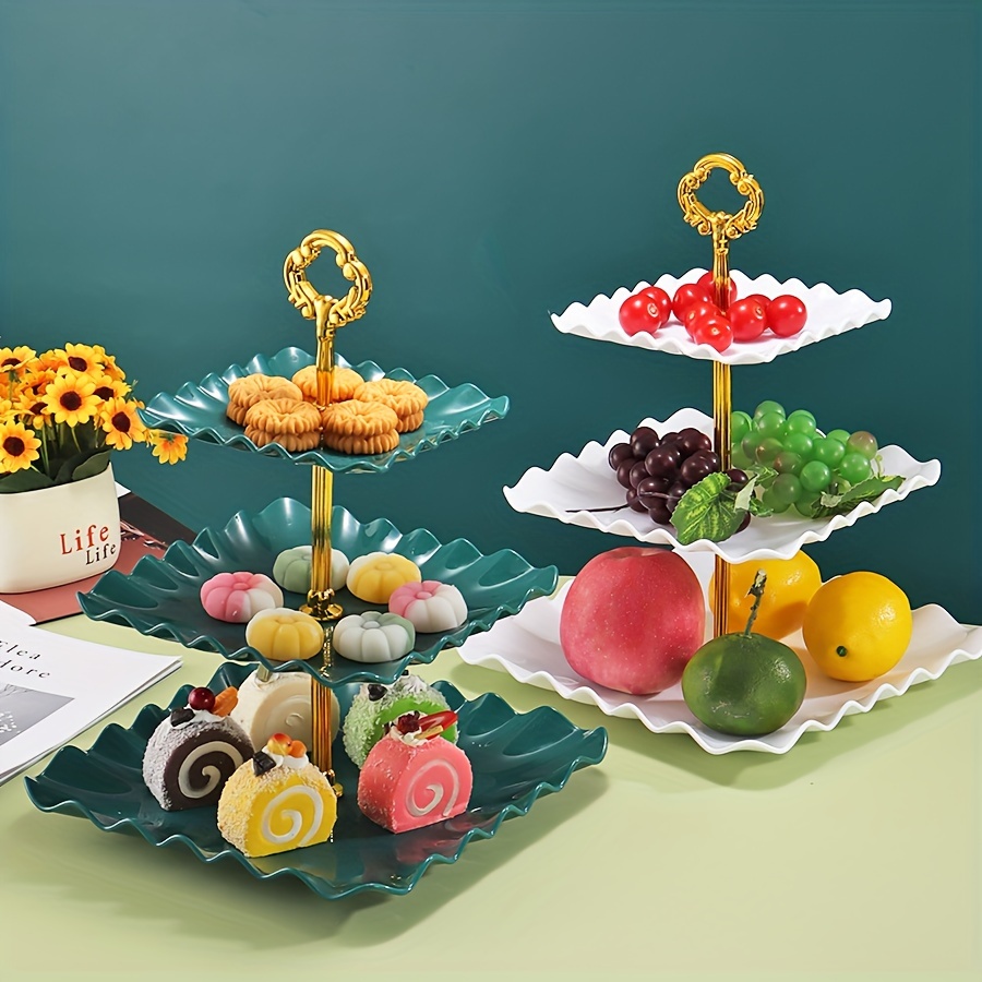 1pc Acrylic Dessert Display Stand, Buffet Tea Break Cake Dessert Service  Tray ,round Fruit Plate, Display Rack, For Home Wedding Holiday Birthday Tea