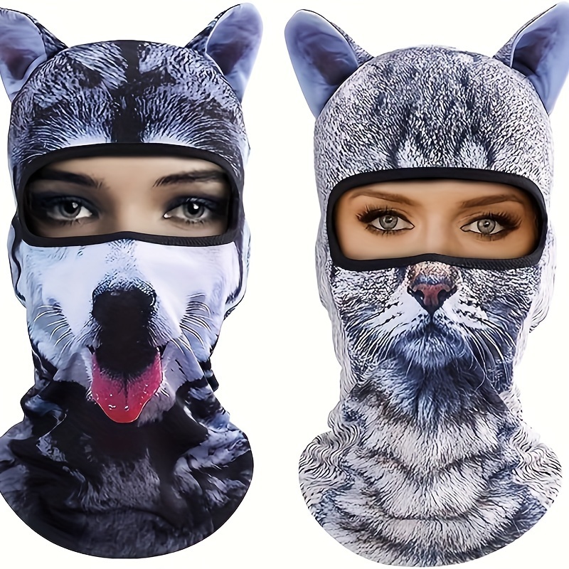 Cat Mask, Women Men Balaclava Summer Full Face Hat, Animal Ears Sports Helmet Climbing Fishing Temu