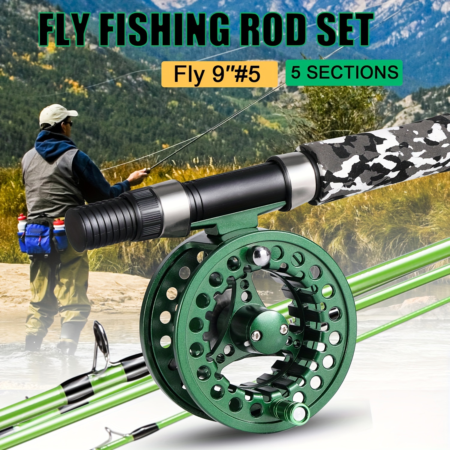 Sougayilang Fly Fishing Rod And Reel Combo, Fly Fishing Tackle With Storage  Bag, 5 Sections Carbon Fishing Rod, 5/6 CNC-Machine Aluminum Spool, Fly Re