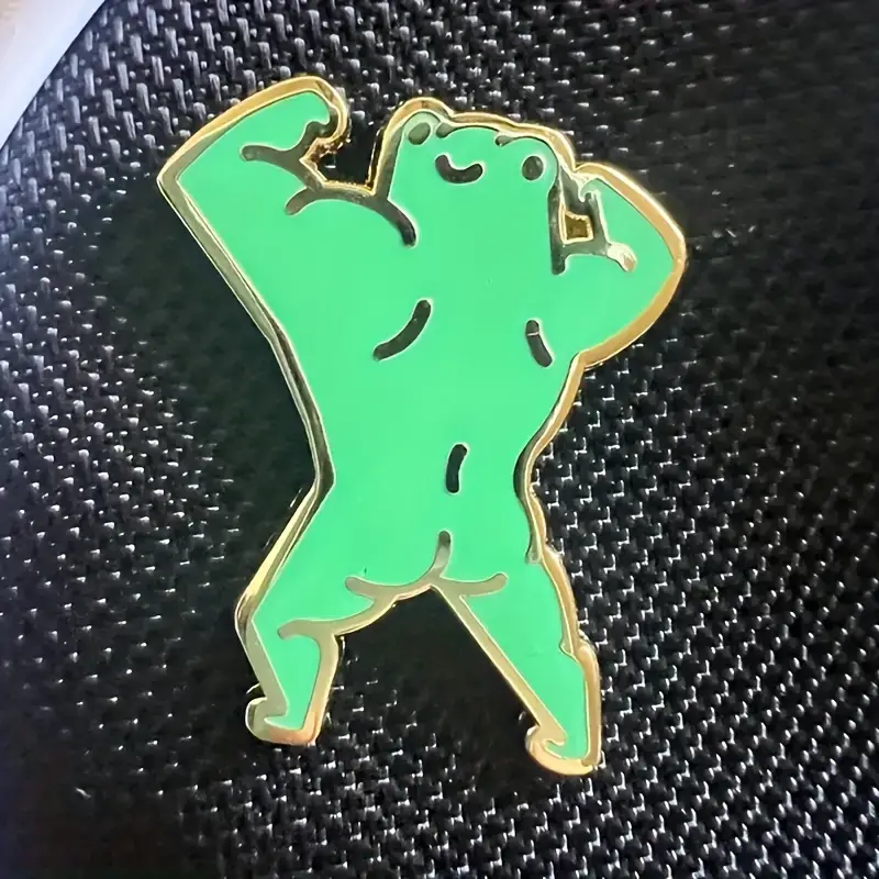 Muscle Frog Enamel Pin Cute Pin Birthday Gift For - Temu