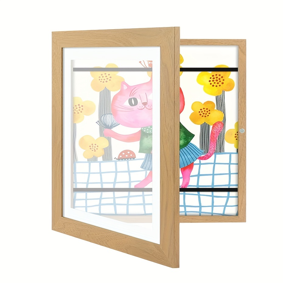Marco de Arte de Apertura frontal para niños, marcos de fotos A4  intercambiables, exhibición de ilustraciones, marcos de almacenamiento para  niños, artesanía de dibujo - AliExpress