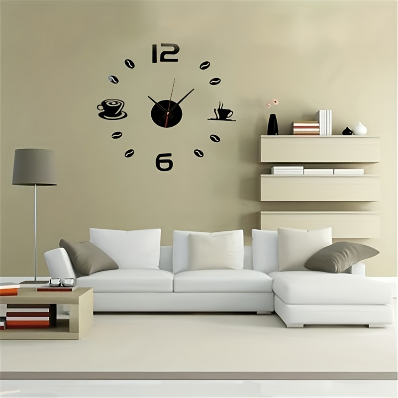  VinJoyce - Reloj de pared en 3D para la decoración del hogar,  reloj de pared adhesivo, moderno y silencioso para cocina, oficina,  escuela, hogar, dormitorio, sala de estar : Hogar y