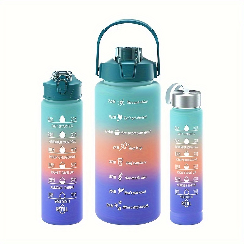 Motivational Water Bottles Set Plastic Water Bottles Sports - Temu