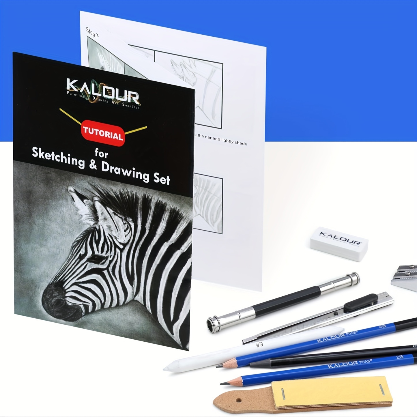 Kalour Sketch Drawing Pencils Kit With Two Sketchbook tin - Temu