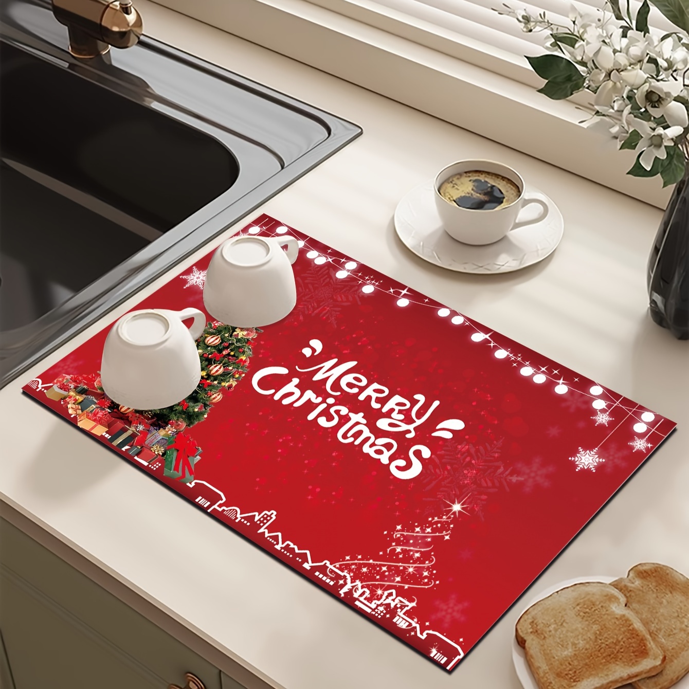 Christmas Dish Drying Mats - Temu