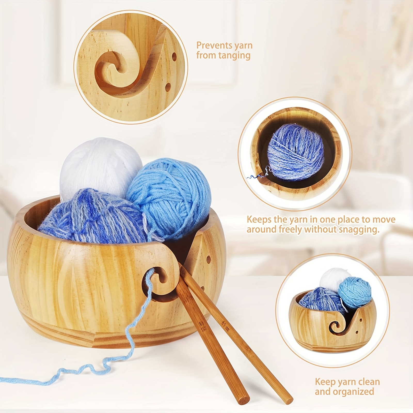 Handmade Yarn Bowl Large Yarn Holder for Crocheting, Knitting Bowl for  Knitters, Yarn Storage Bowl 