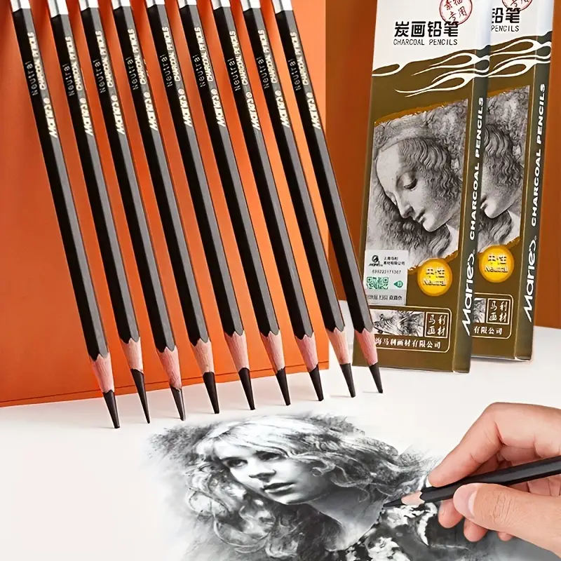 Professional Drawing Pencils Set Neutral Charcoal Pencils - Temu