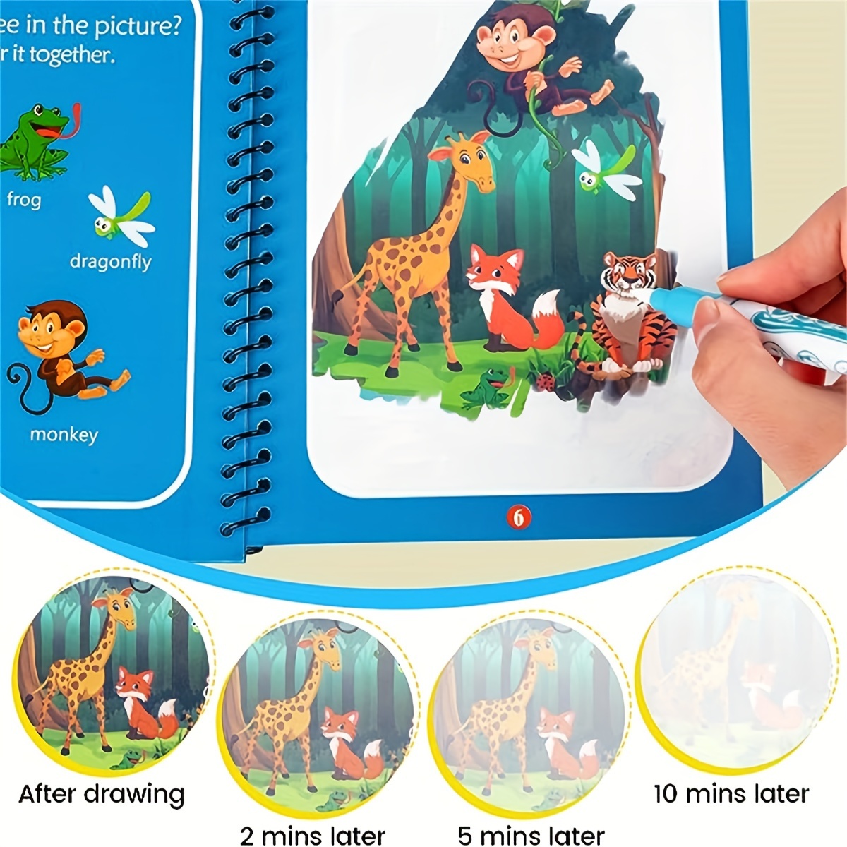 Reusable Watercolor Painting Book For Kids Animals Cartoons - Temu