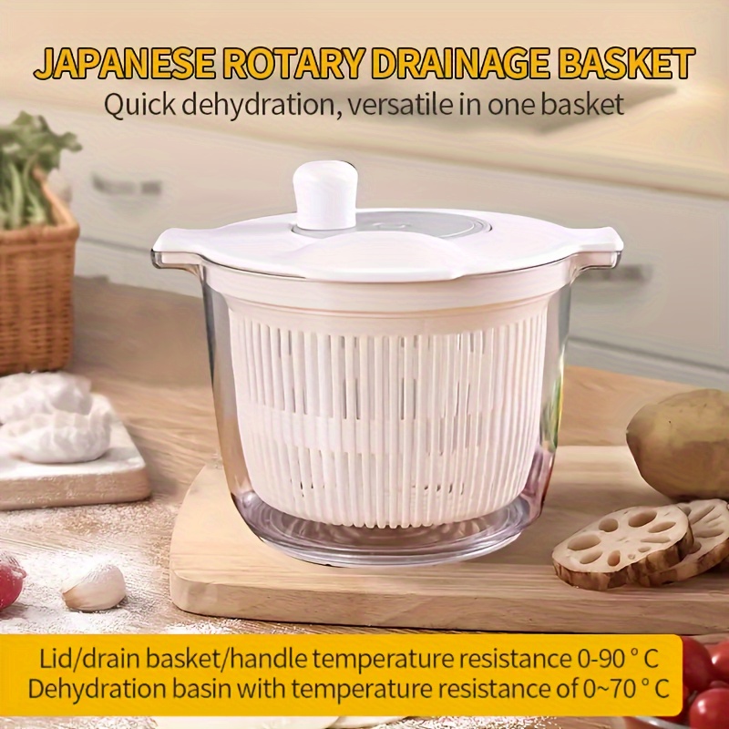 Washing Basket Rotating Vegetable with Handle for Kitchen Tool