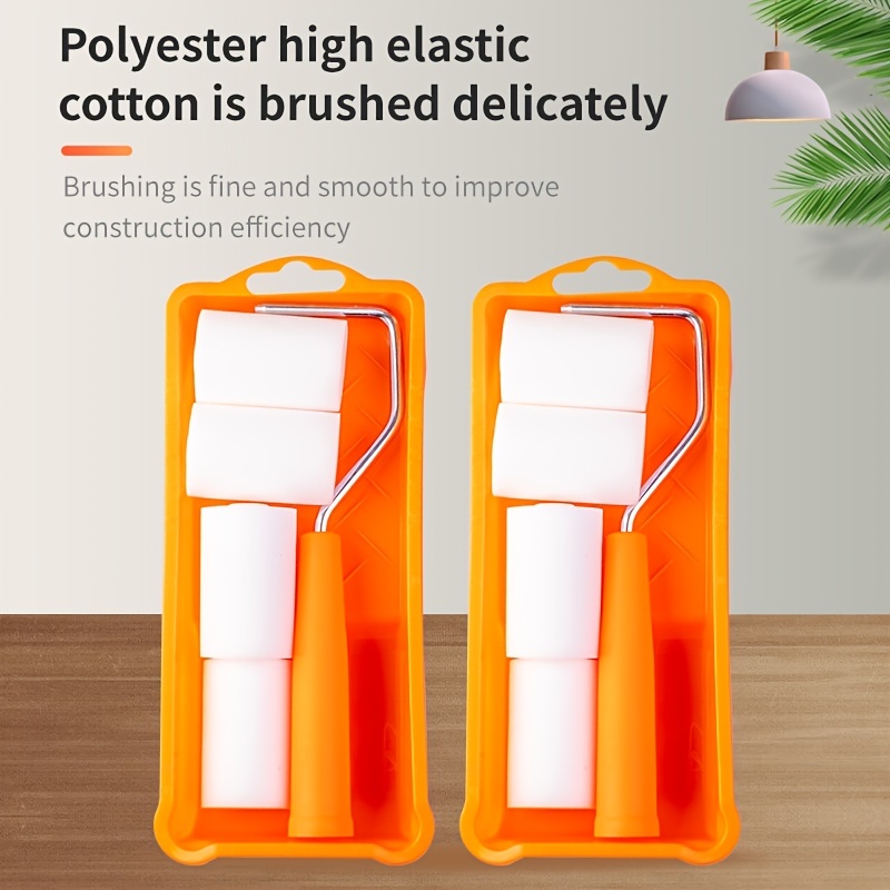 6Pcs Foam Paint Roller Painting Decorating Kit 2 Inch Small Paint Roller  Tray