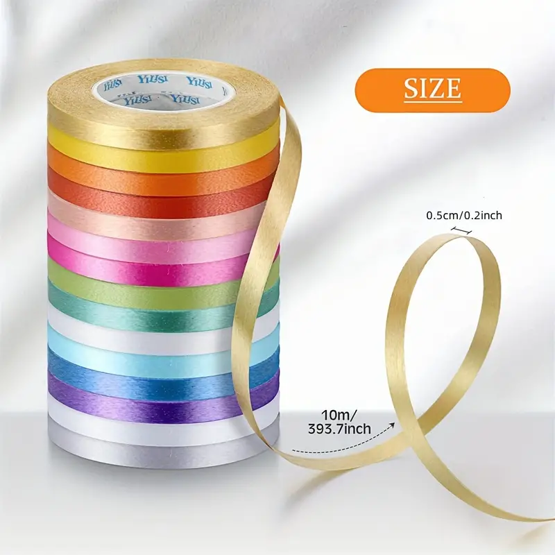 Curling Ribbon Metallic Balloon String Roll Assorted Colors - Temu