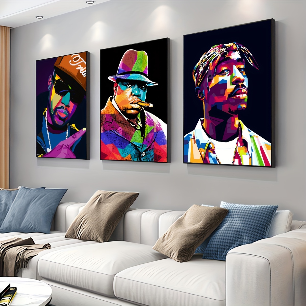 Famous Rapper Canvas Poster Hip Hop Rap Star Neon Effect Music Singer  Picture Printing For Home