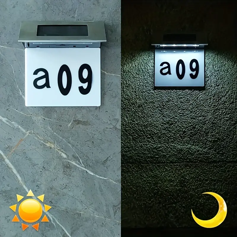 1 Paquet De 4 Panneaux Solaires De Numéro De Maison À LED - Temu