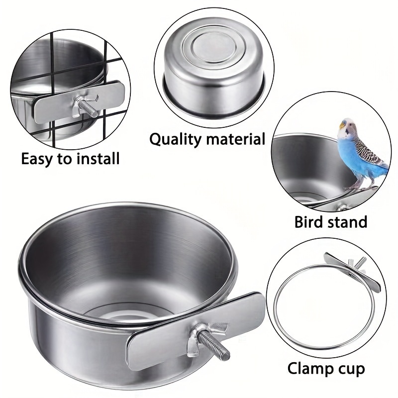 

Stainless Feeder - Rust-resistant, -on Cage Accessory For Parrots & Small Pets