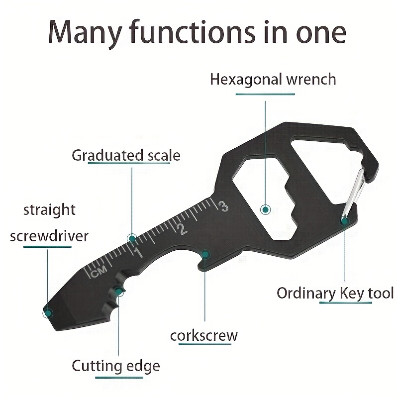 1pc Stainless Steel Cassette Outdoor Tools RV Car Keychain Screwdriver Pendant