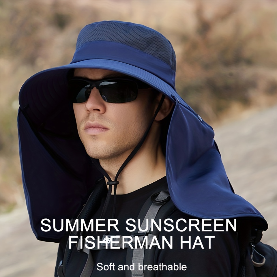 Light Gray Fashionable Beach Hat, Men's Camping Outdoor Floppy Hat for Men Fishing Hat,Mens Bucket Hat,Temu