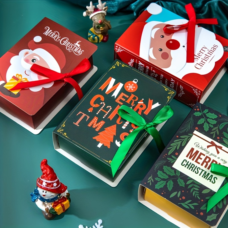 Cute Christmas Theme Chocolate Box Set Bow Ribbon Gift - Temu