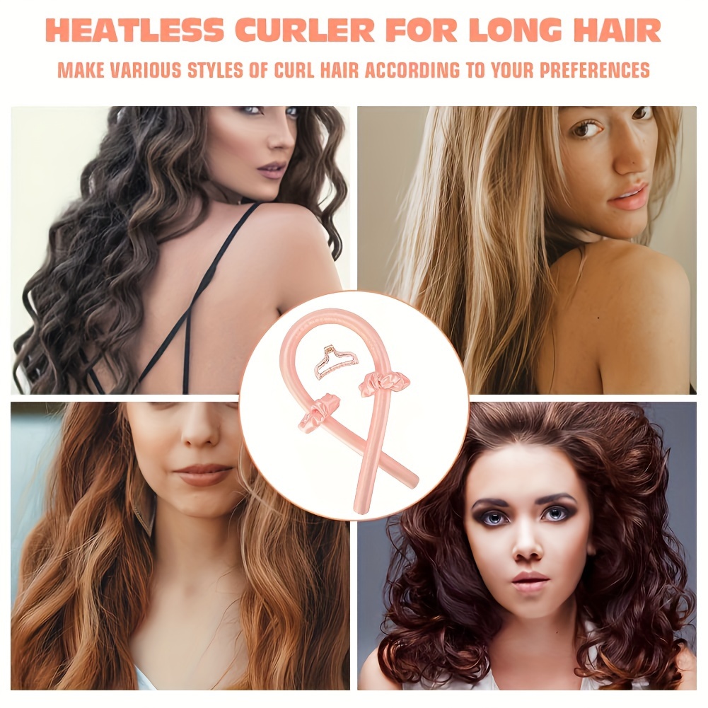 Heatless Hair Curler - Heatless curls - 2 Set Heatless Hair Curlers For  Long Hair - Satins Heatless Hair Curler To Sleep In (Black and Pink)
