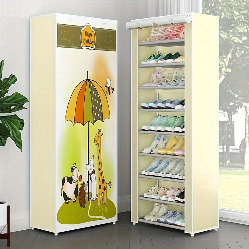 Stylish And Durable Dust Cover Shoe Cabinet Shoe Rack With - Temu